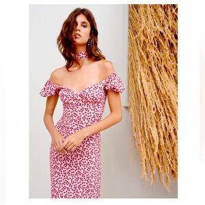 Alexis Floral Off-Shoulder Pink Dress